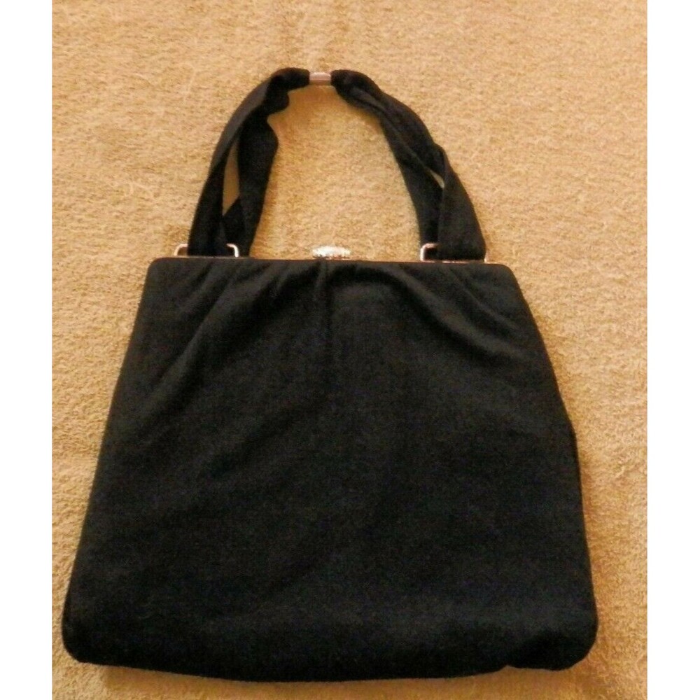 VINTAGE SPILENE 60's PURSE BLACK Soft Fabric-EXCELLENT PRE-OWNED CONDITION